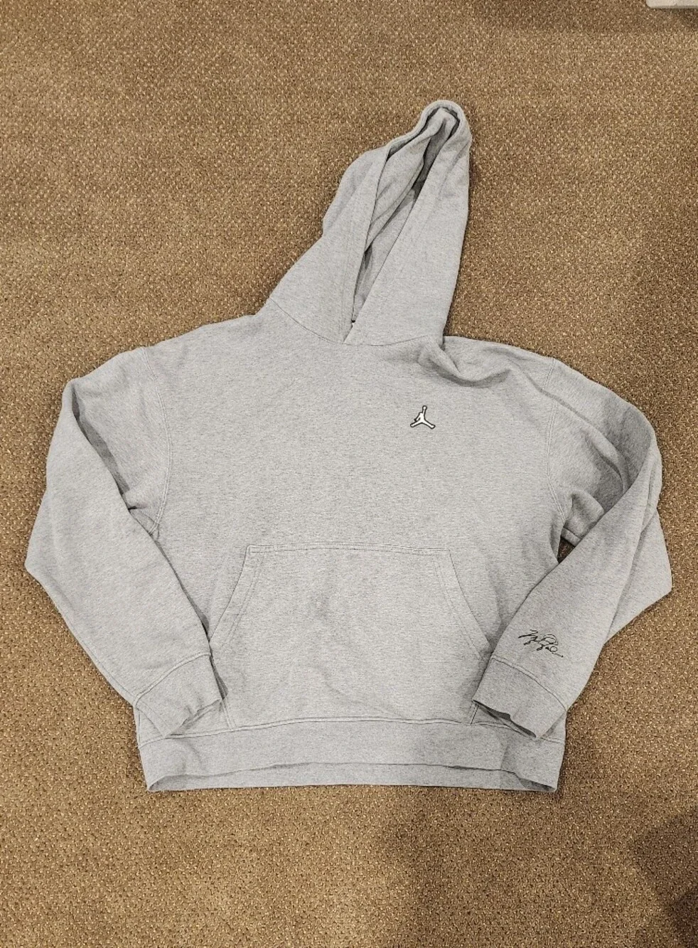 Jordan Light Gray Crewneck Hoodie with Subtle Jumpman